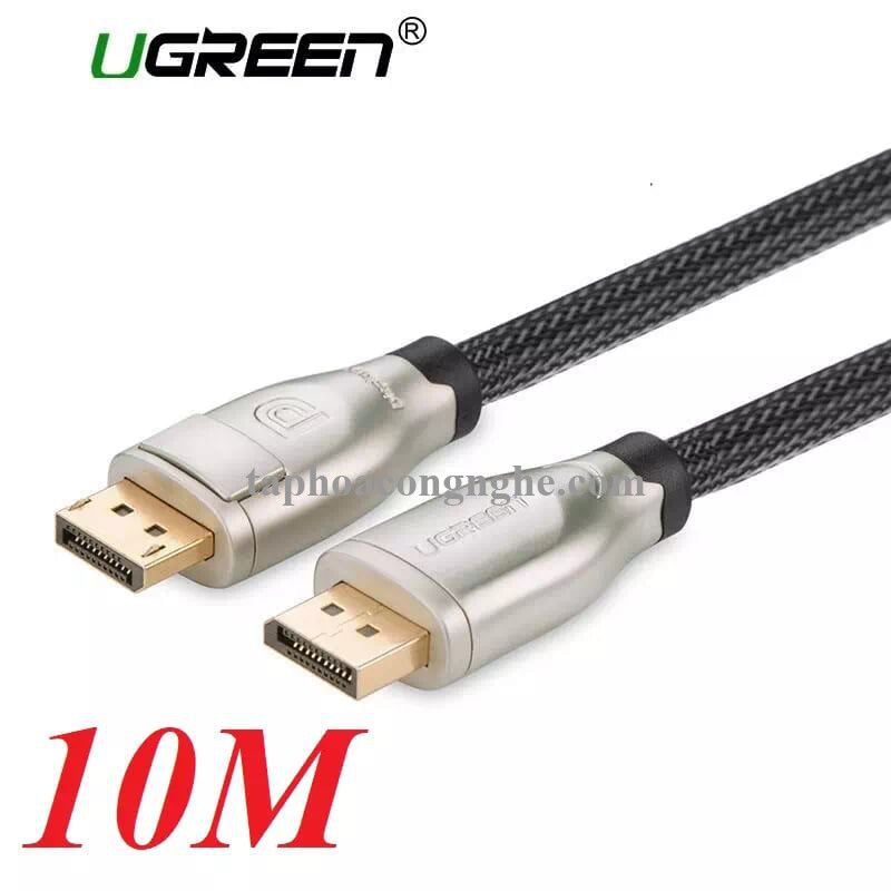 Ugreen 30124 10M Màu Đen Cáp 2 Đầu Displayport V1.2 cao cấp hỗ trợ 4K*2K 60GHz DP107 30030124
